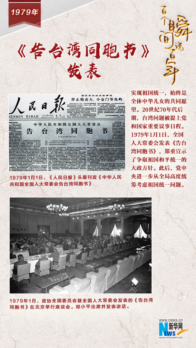 1979，《告臺灣同胞書》發(fā)表